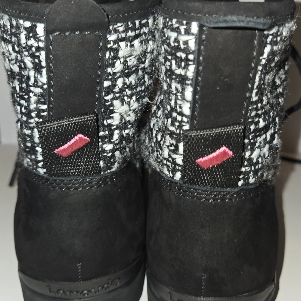 Larroude Vail Black Suede Tweed Ankle Booties Size 6 NWOT Designer